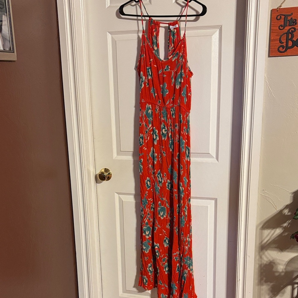 Red Floral Maxi Dress